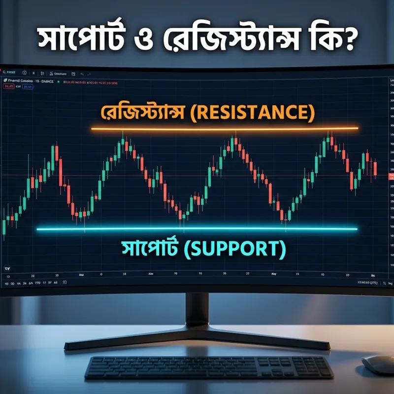 স্টক মার্কেটে সাপোর্ট এবং রেজিস্ট্যান্স কি? (Support & Resistance Bangla Guide)